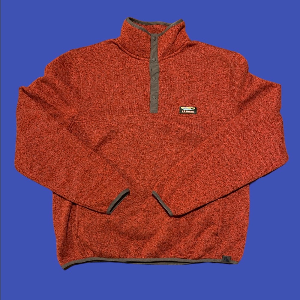 LL Bean sweater pullover quarter snap  Large